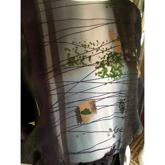 Silk Kaftan, Silk Dress, Silk Mini Dress, 90s Dress, Silk Cover Up | Medium - Picture 4 of 10